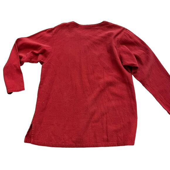 CMC Color Me Cotton Red Textured Loose Midi Skirt Top Tunic Set M - Picture 7 of 8